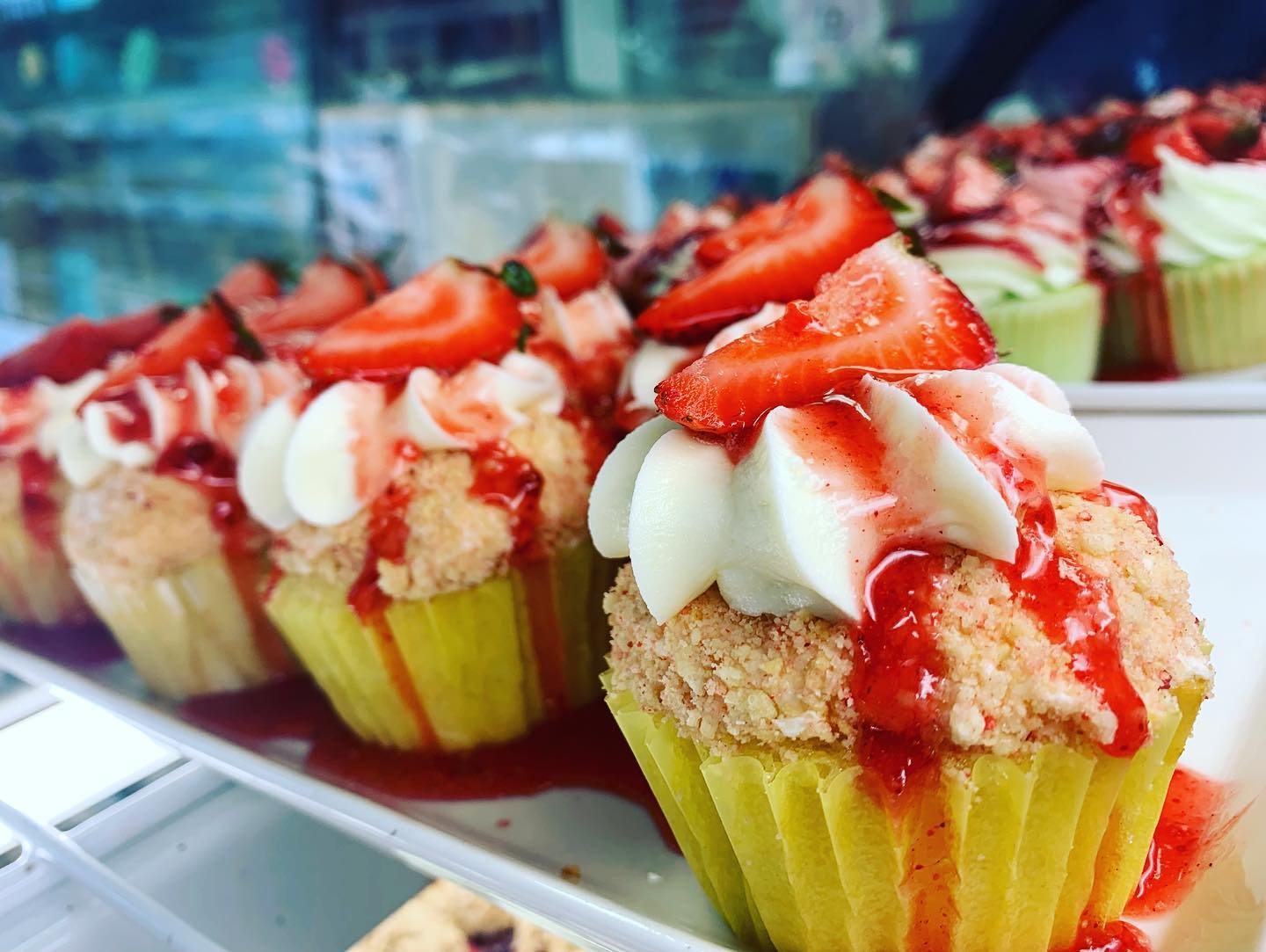 Lemon Berry Crunch Drizzle Cupcake